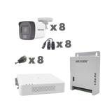 KIT Video Grabación  HIKVISION  DVR 8 Canales con audio por coaxitron 